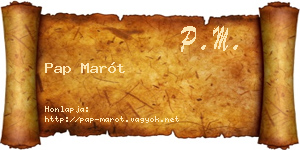 Pap Marót névjegykártya